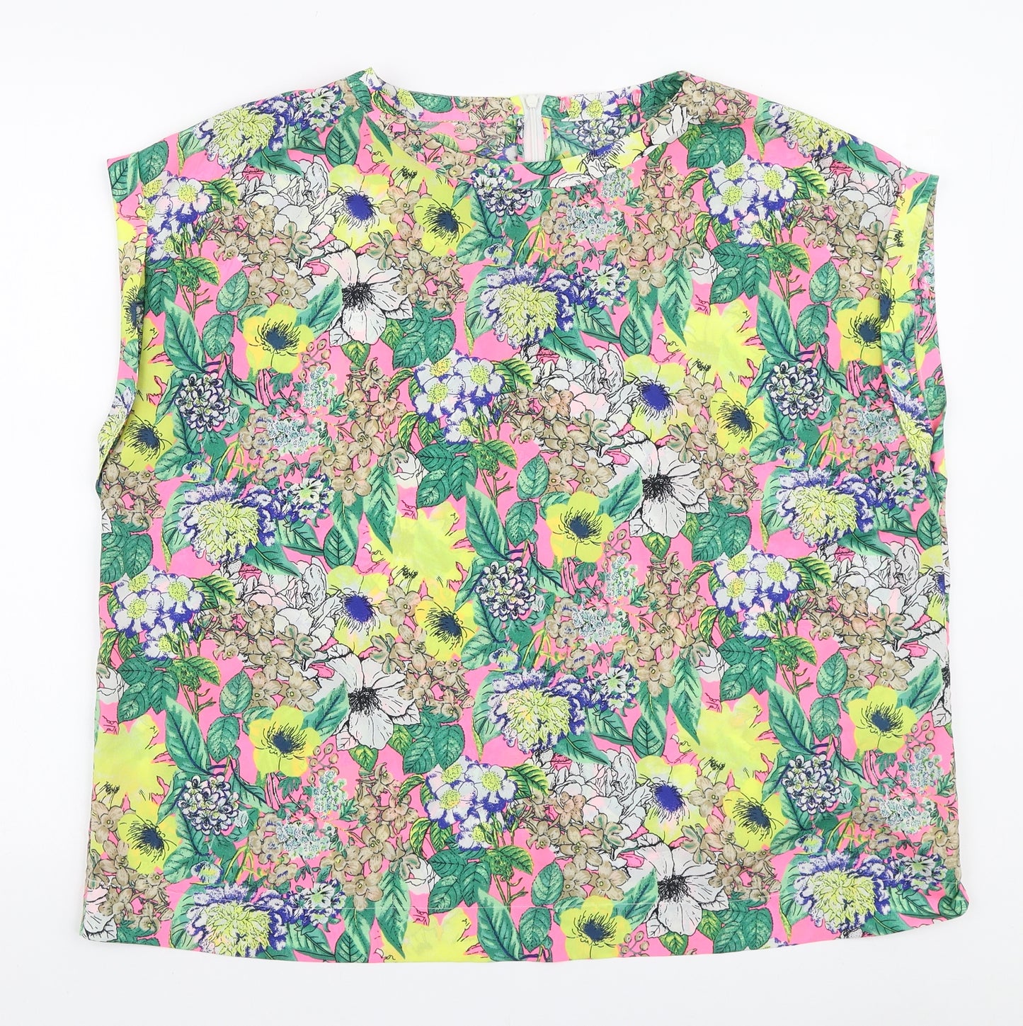 NEXT Womens Multicoloured Floral Polyester Basic Blouse Size 20 Round Neck