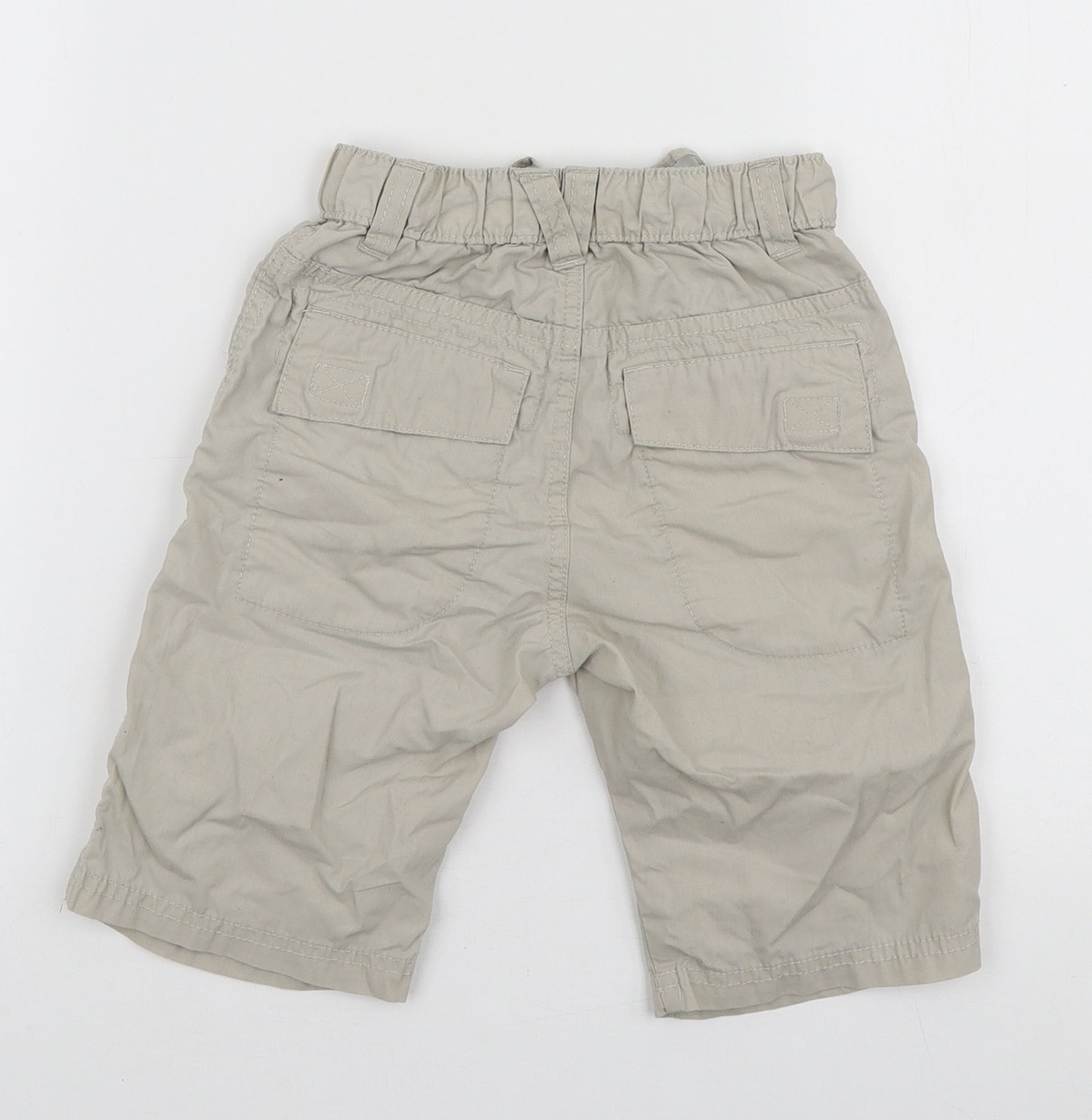 H&M Boys Beige Polyester Cargo Shorts Size 3-4 Years Regular Drawstring