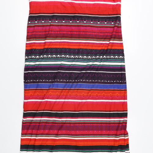 Marisota Womens Multicoloured Geometric 100% Cotton Tank Dress Size 16 Scoop Neck Pullover