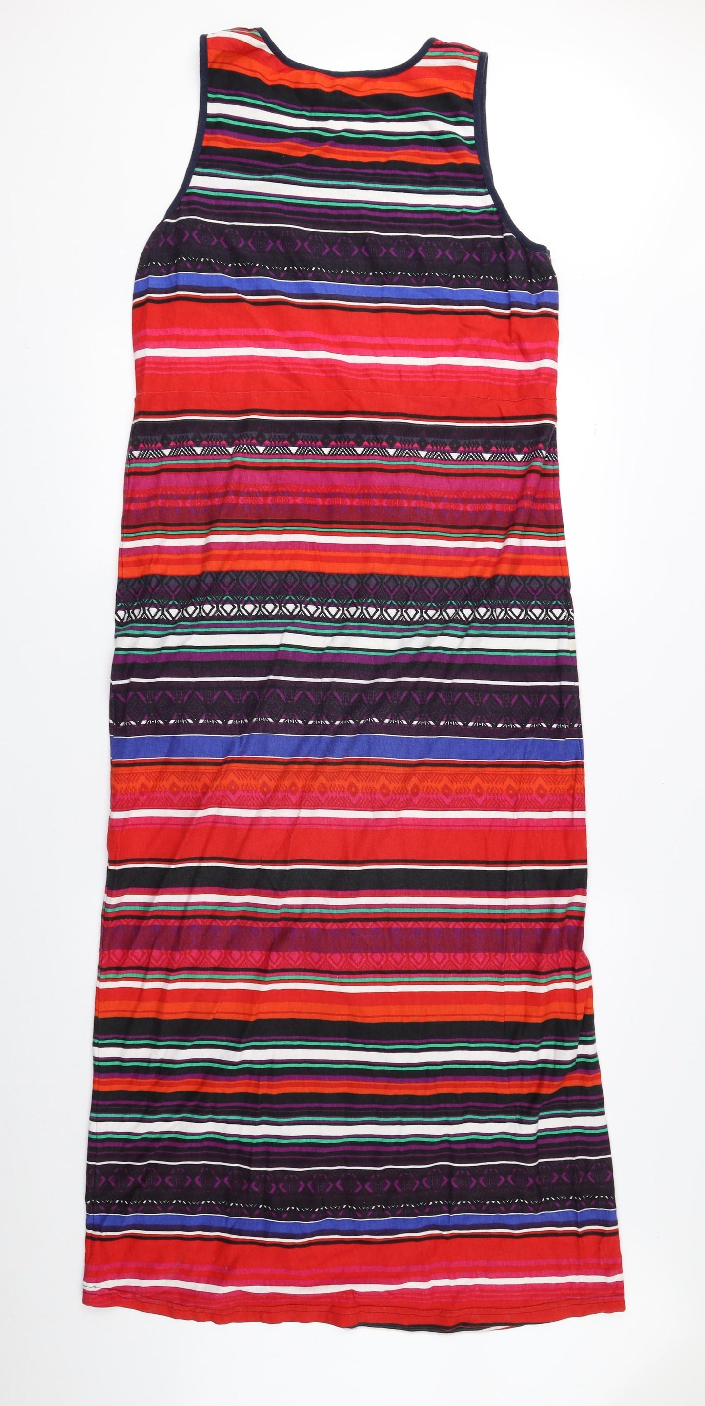 Marisota Womens Multicoloured Geometric 100% Cotton Tank Dress Size 16 Scoop Neck Pullover