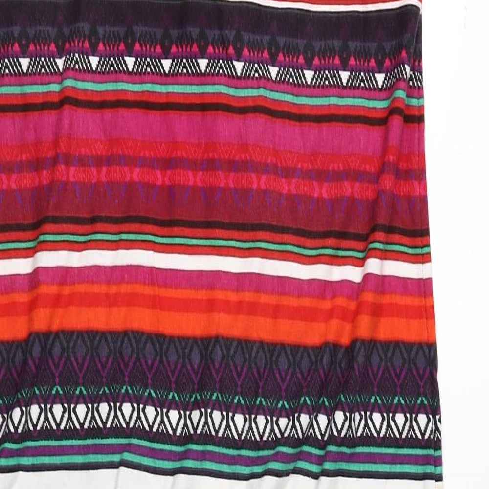 Marisota Womens Multicoloured Geometric 100% Cotton Tank Dress Size 16 Scoop Neck Pullover