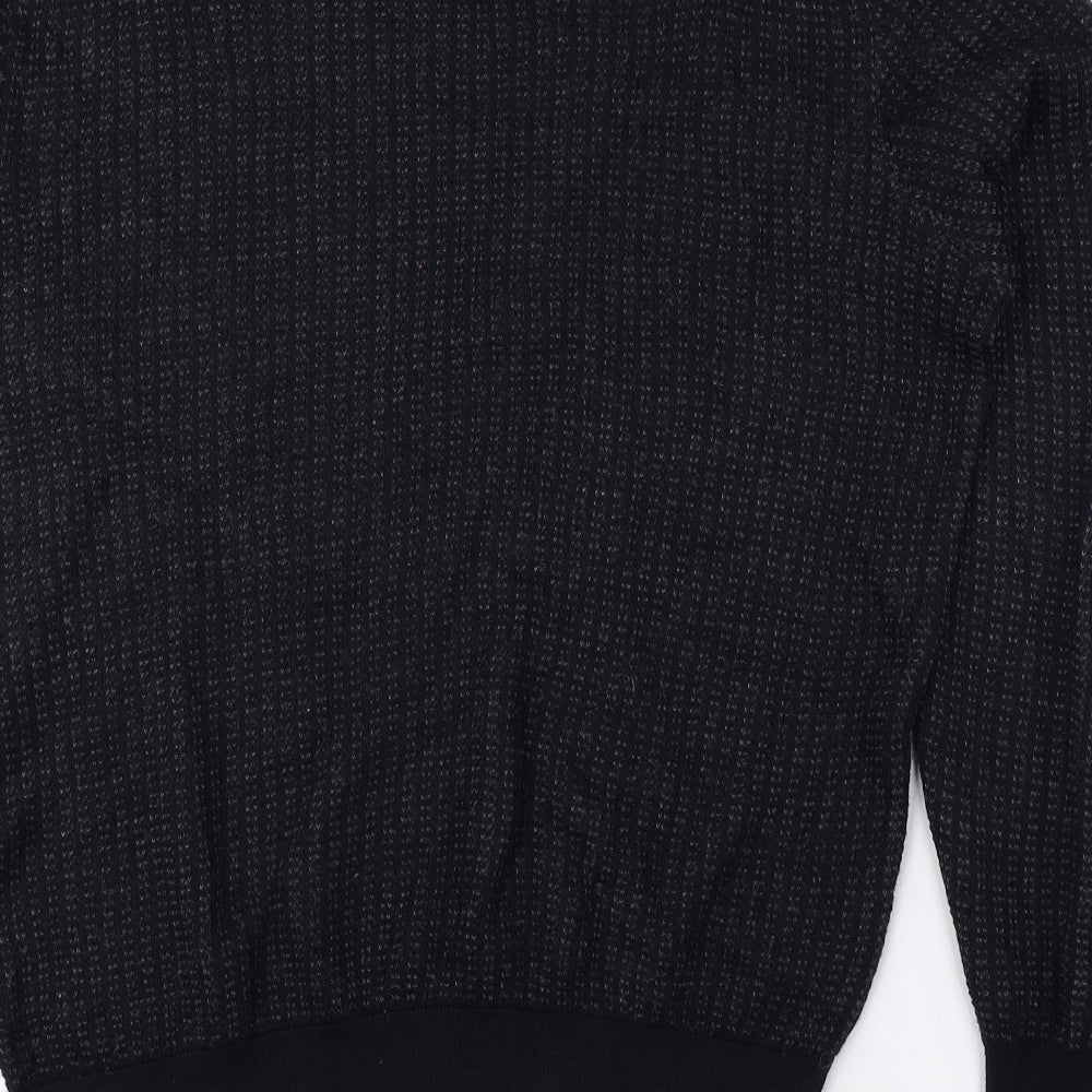Zara Mens Blue Round Neck Polyester Pullover Jumper Size L