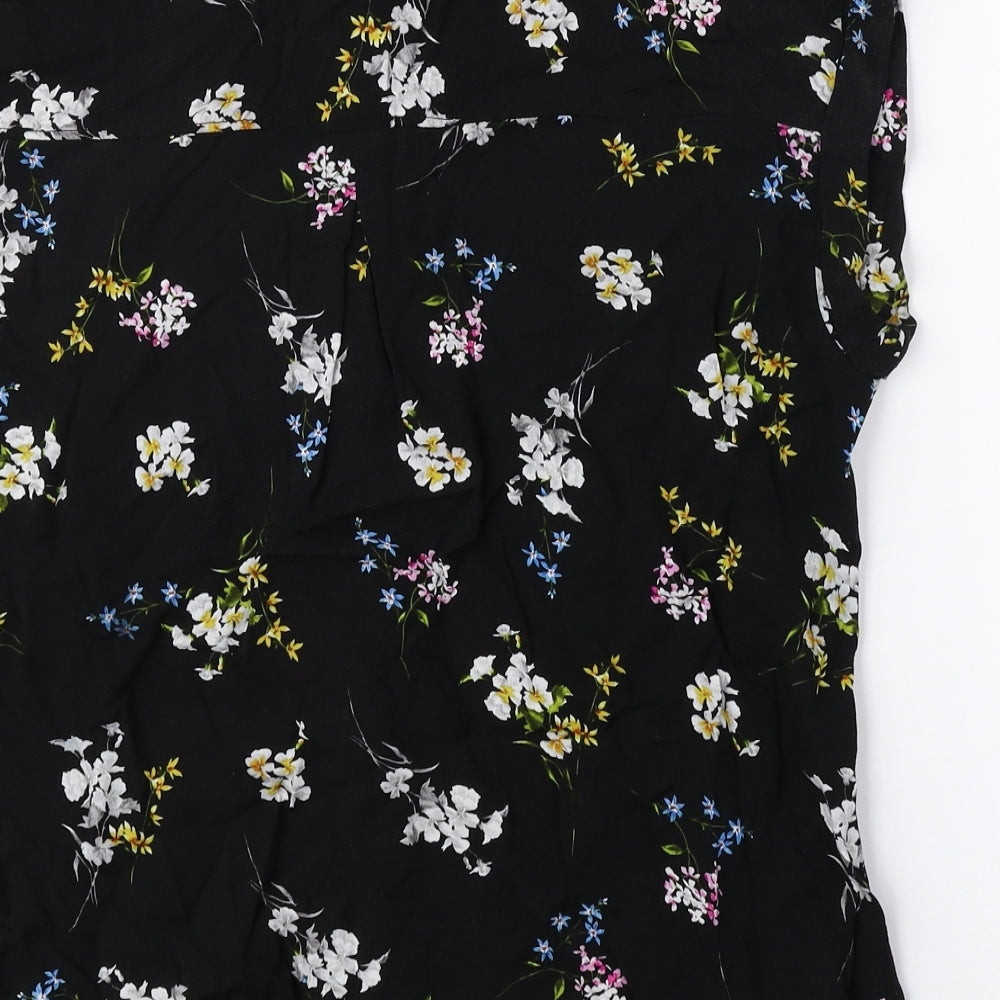 Peacocks Womens Multicoloured Floral Viscose Basic Button-Up Size 14 Collared