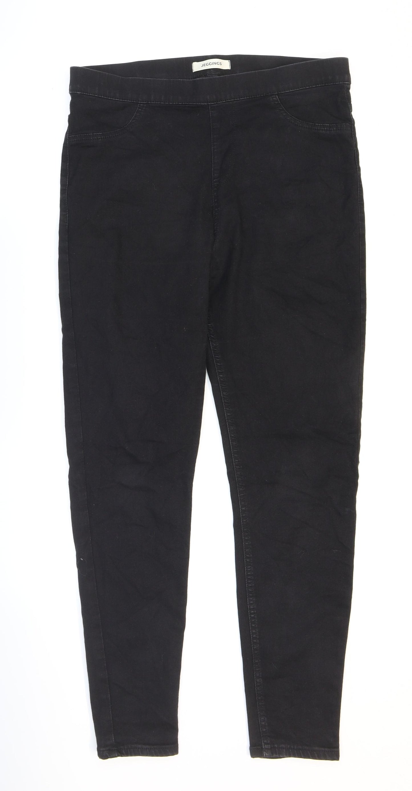 Marks and Spencer Womens Black Cotton Jegging Jeans Size 14 L27 in Regular