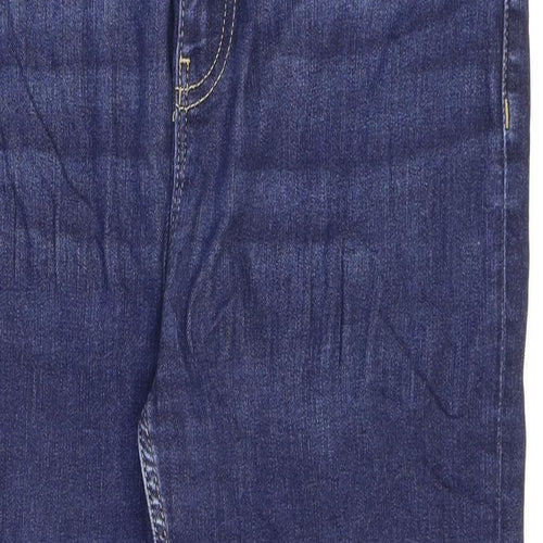 Marks and Spencer Womens Black Cotton Cropped Jeans Size 14 L21 in Regular Zip