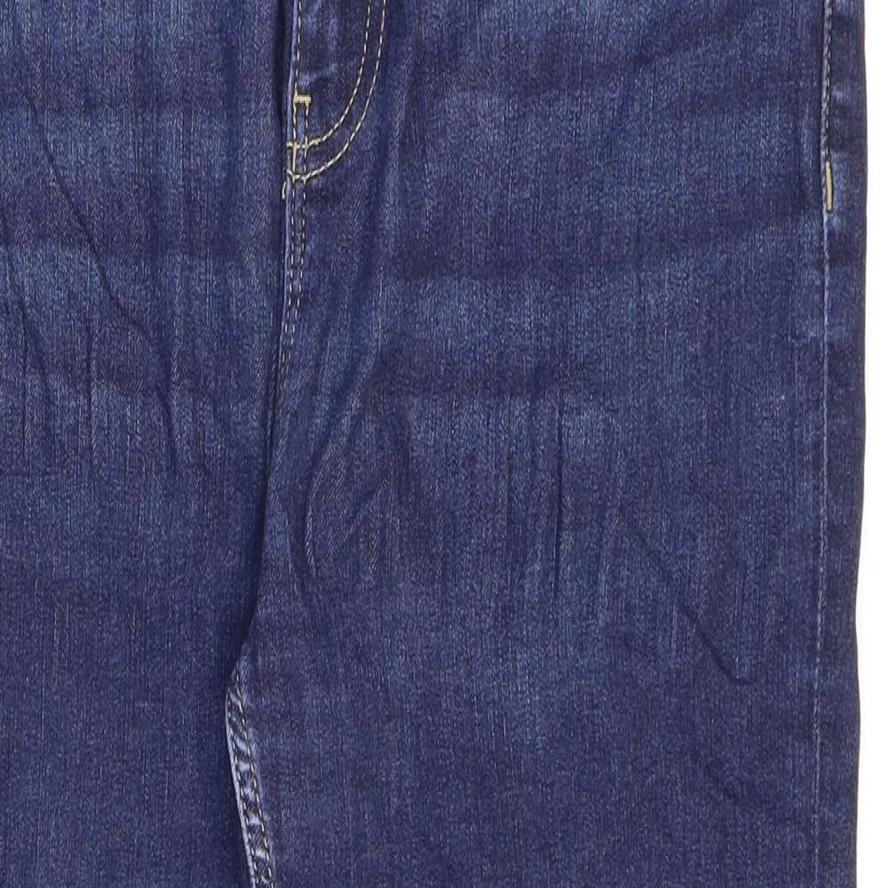 Marks and Spencer Womens Black Cotton Cropped Jeans Size 14 L21 in Regular Zip