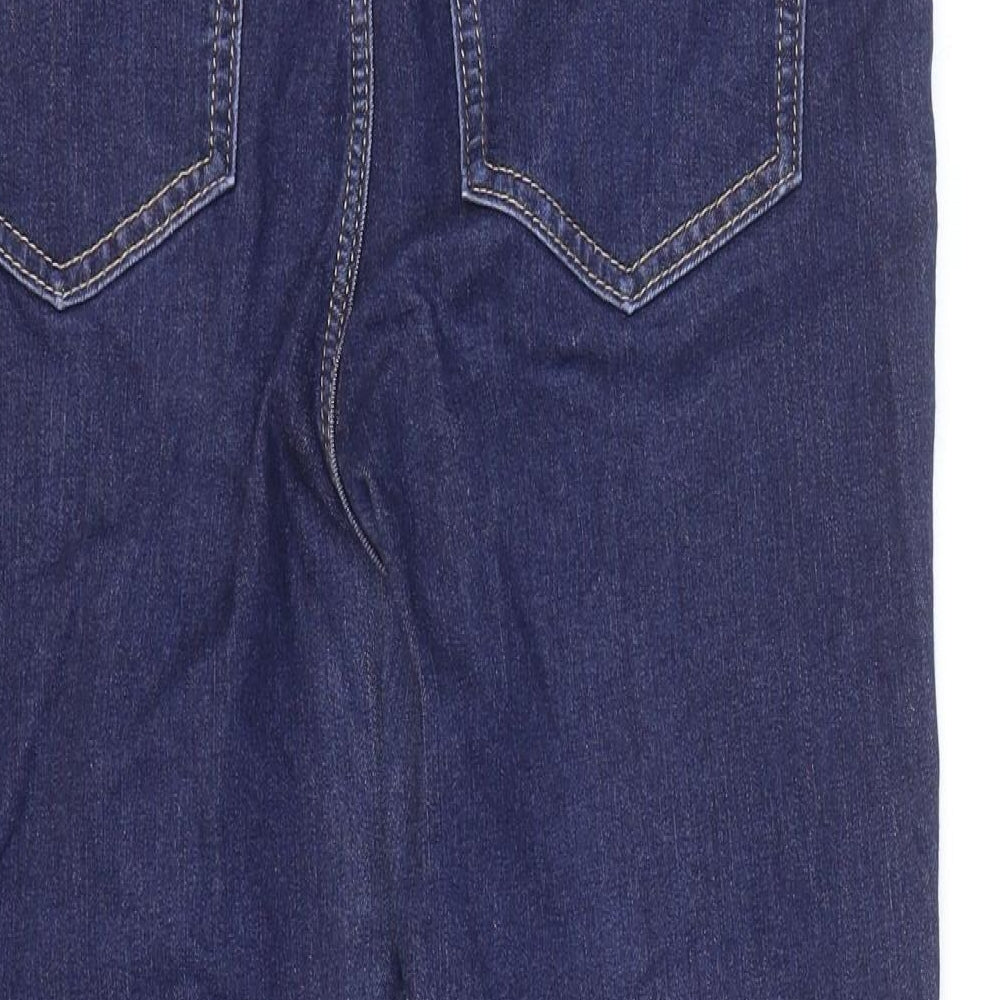 Marks and Spencer Womens Black Cotton Cropped Jeans Size 14 L21 in Regular Zip