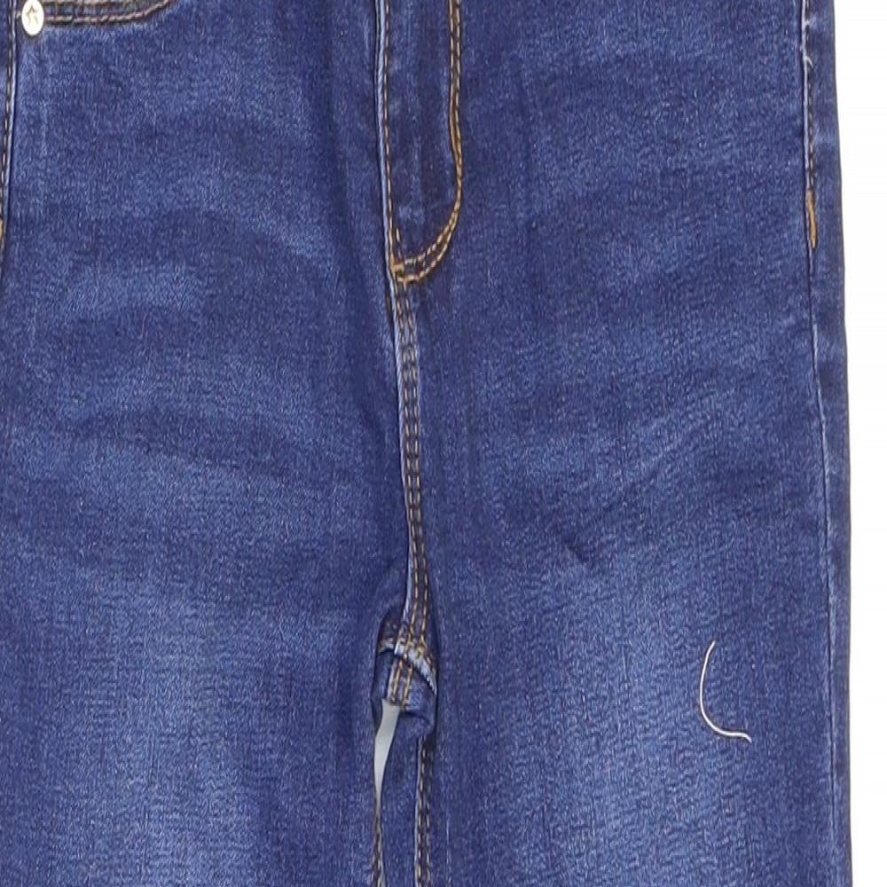 Denim & Co. Boys Blue Cotton Skinny Jeans Size 4-5 Years Regular Zip