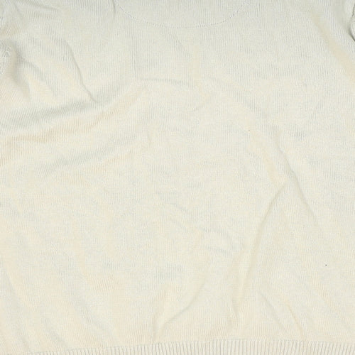 Blue Harbour Mens Beige V-Neck Cotton Pullover Jumper Size M