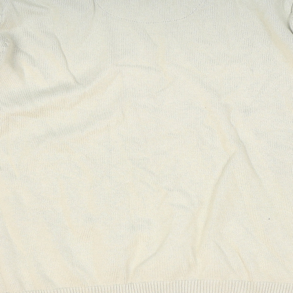 Blue Harbour Mens Beige V-Neck Cotton Pullover Jumper Size M