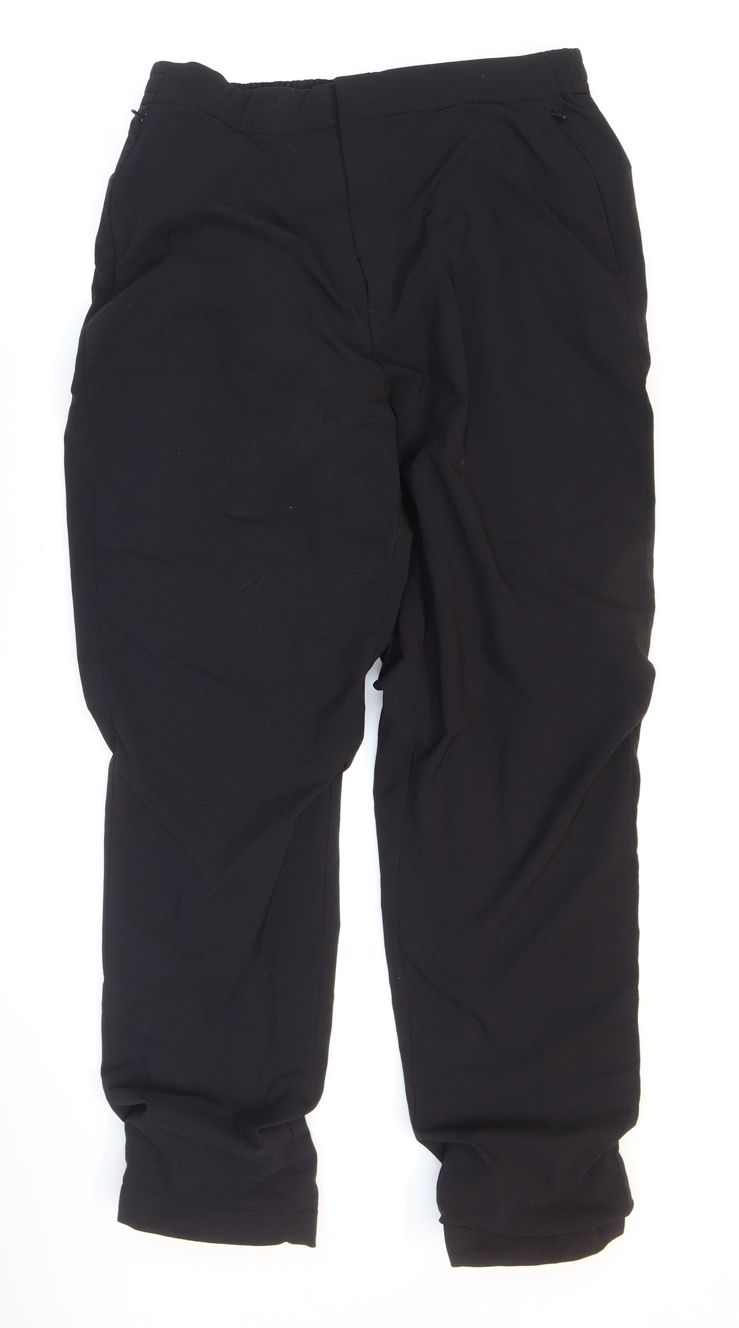 Heattech Mens Black Polyester Rain Trousers Trousers Size 28 in L27 in Regular Zip