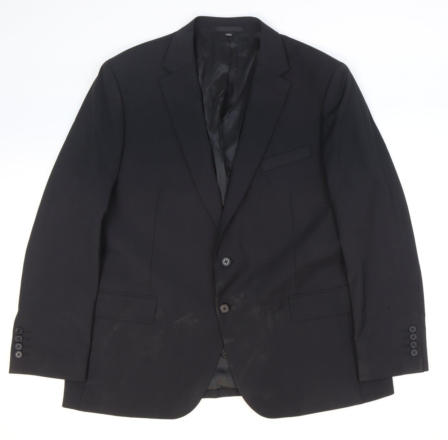 Marks and Spencer Mens Black Wool Jacket Suit Jacket Size 46