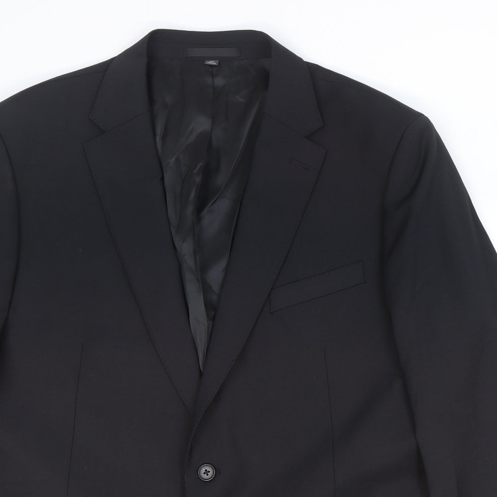 Marks and Spencer Mens Black Wool Jacket Suit Jacket Size 46