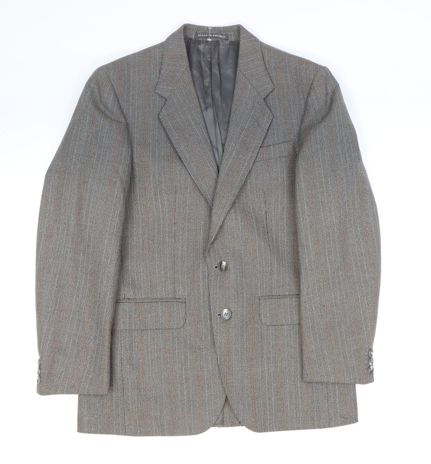 Dunn & Co Mens Grey Striped Wool Jacket Suit Jacket Size 34