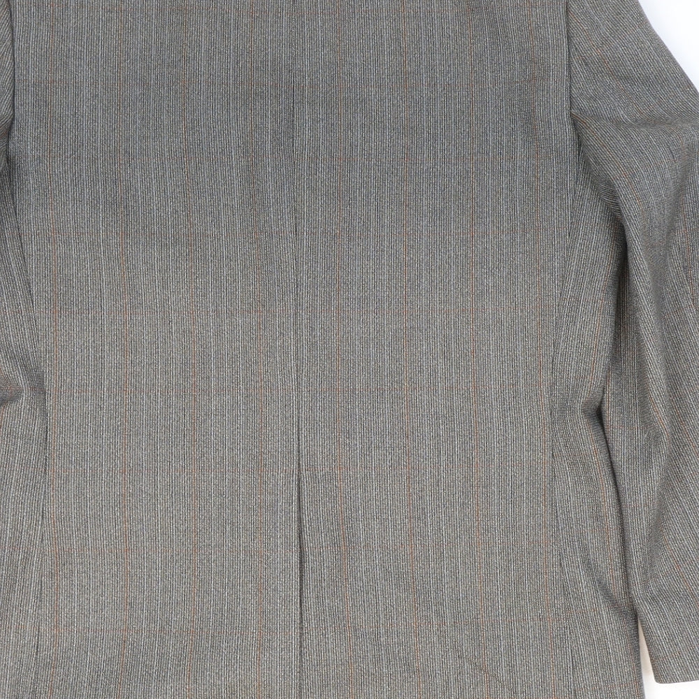 Dunn & Co Mens Grey Striped Wool Jacket Suit Jacket Size 34