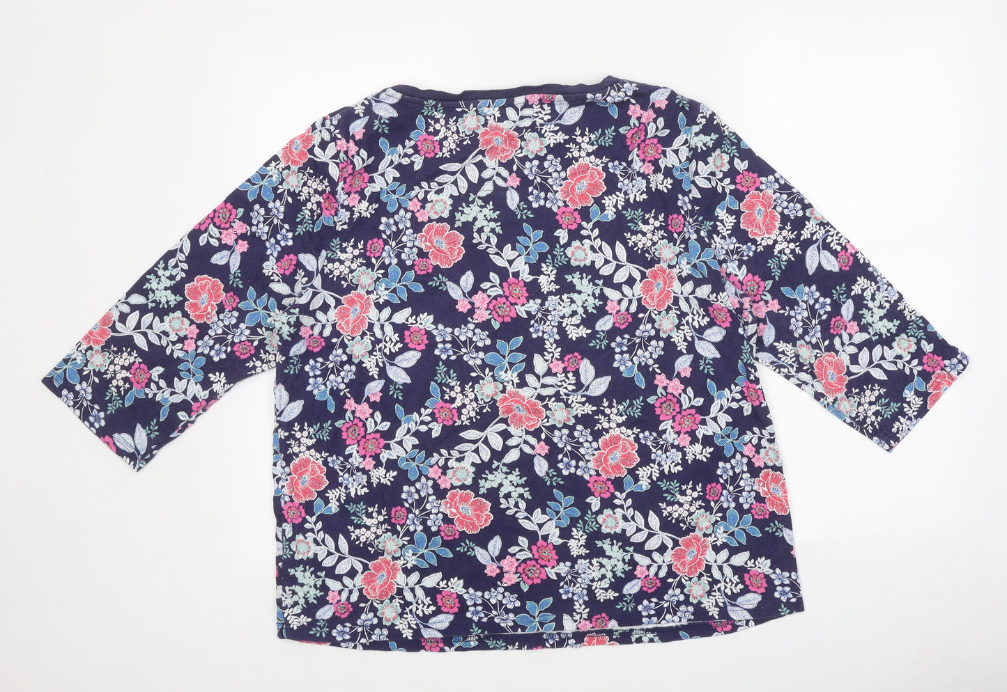 Live Tees Womens Multicoloured Floral Polyester Basic T-Shirt Size 22 Round Neck