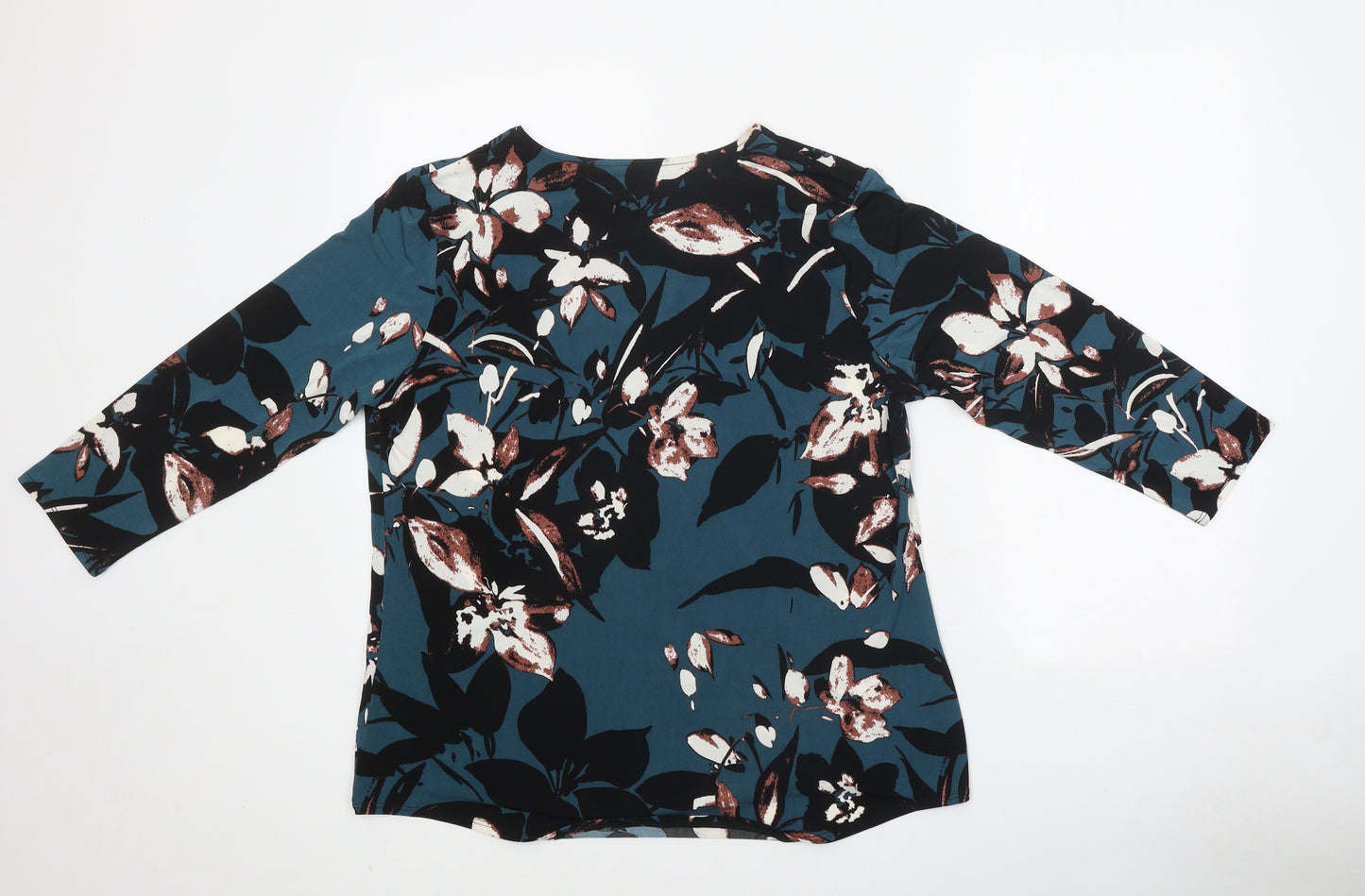 Papaya Womens Multicoloured Floral Polyester Basic T-Shirt Size 16 V-Neck