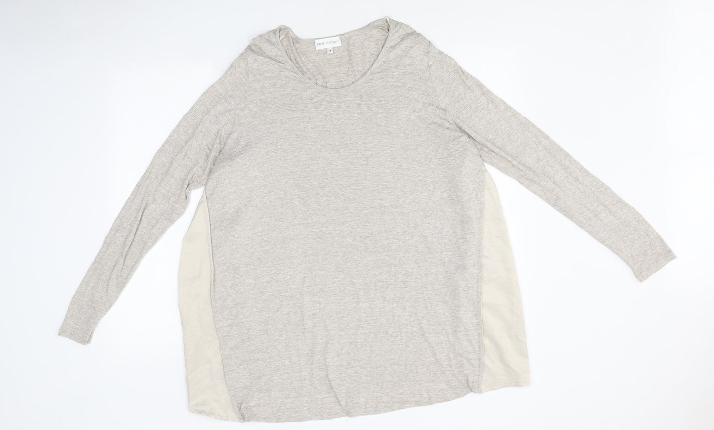 NEXT Womens Beige Polyester Basic T-Shirt Size 16 Round Neck