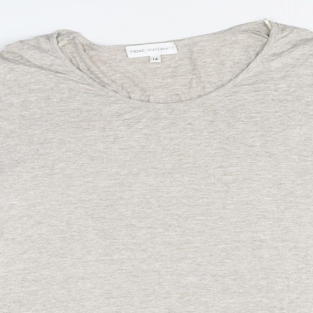 NEXT Womens Beige Polyester Basic T-Shirt Size 16 Round Neck