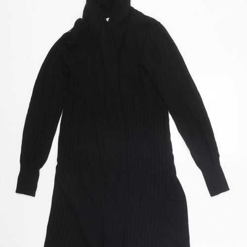Wallis Womens Black Roll Neck Polyester Cardigan Jumper Size S
