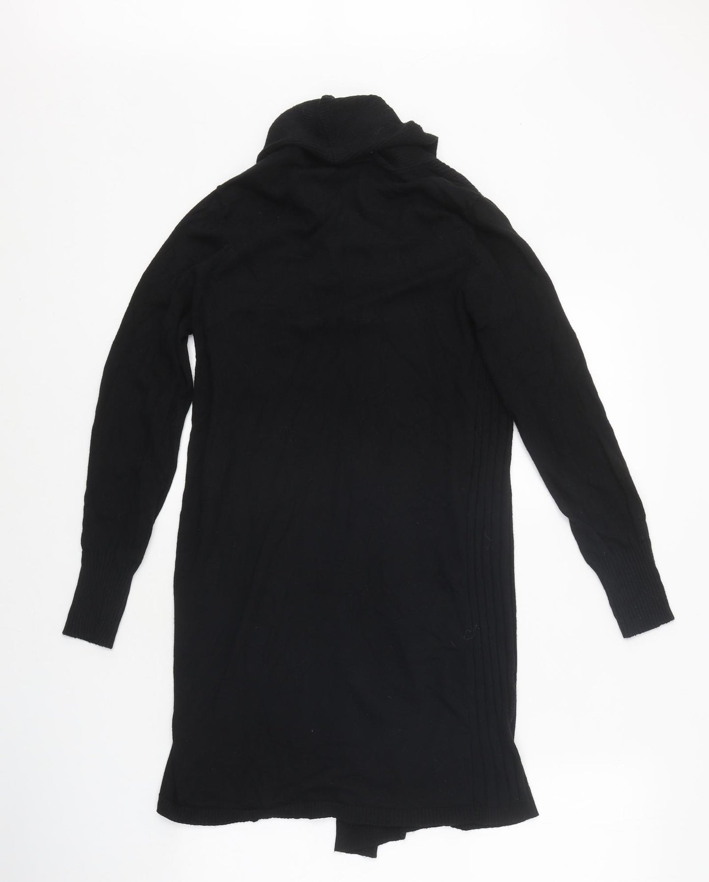 Wallis Womens Black Roll Neck Polyester Cardigan Jumper Size S