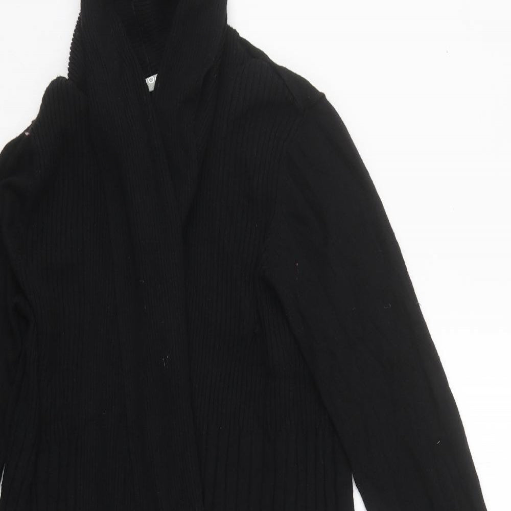 Wallis Womens Black Roll Neck Polyester Cardigan Jumper Size S