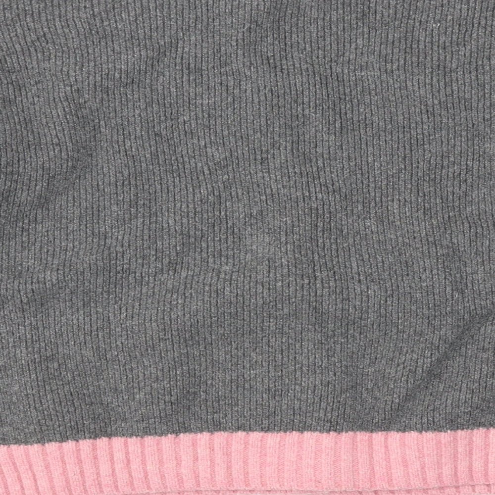Primark Womens Grey V-Neck Polyester Cardigan Jumper Size L