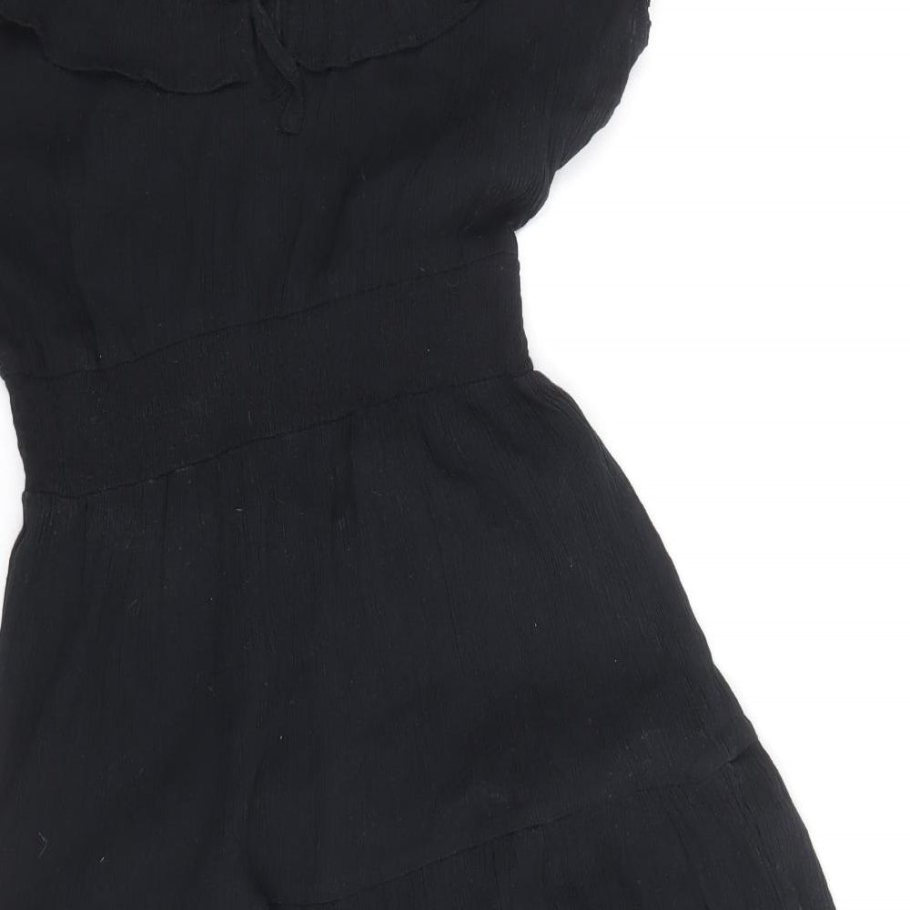 George Womens Black Polyester Skater Dress Size 10 Off the Shoulder Pullover