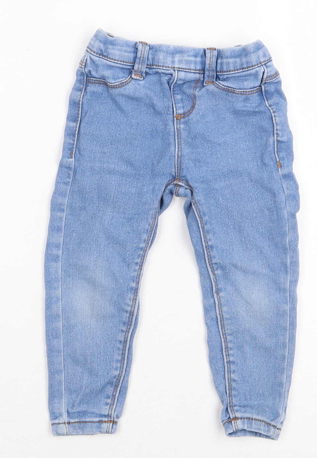 Denim & Co. Baby Blue Cotton Cargo Jeans Size 18-24 Months