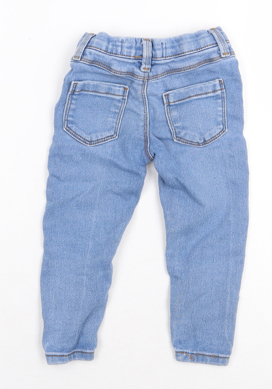 Denim & Co. Baby Blue Cotton Cargo Jeans Size 18-24 Months