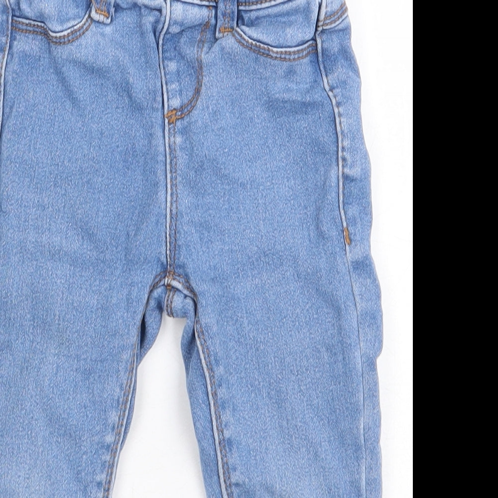 Denim & Co. Baby Blue Cotton Cargo Jeans Size 18-24 Months