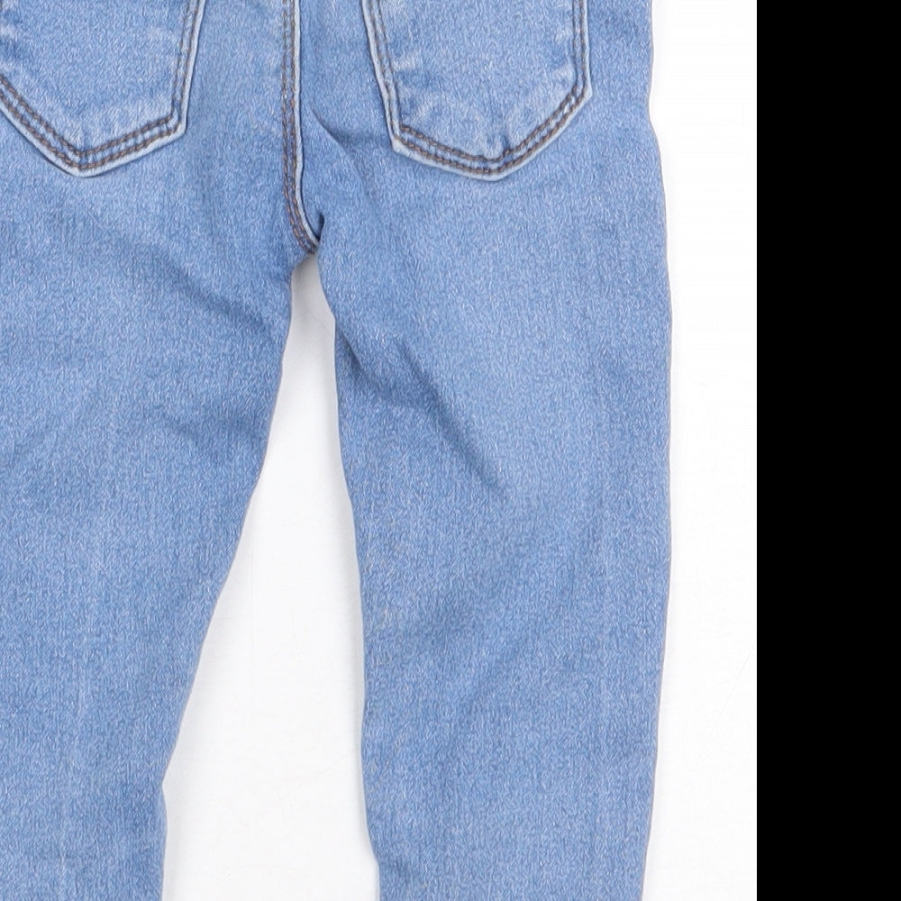 Denim & Co. Baby Blue Cotton Cargo Jeans Size 18-24 Months