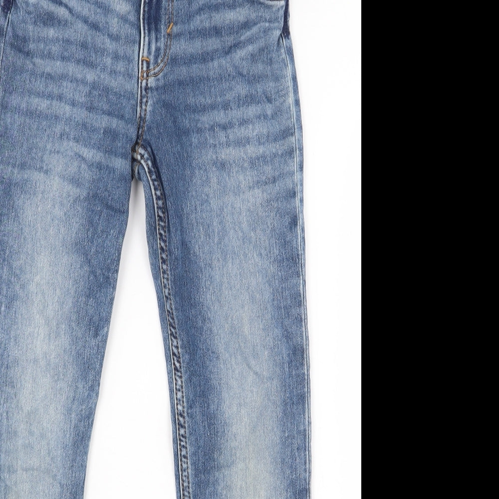 H&M Boys Blue Cotton Straight Jeans Size 10-11 Years Regular Zip
