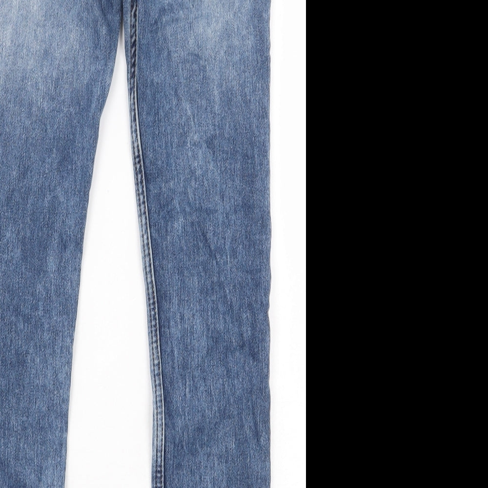 H&M Boys Blue Cotton Straight Jeans Size 10-11 Years Regular Zip