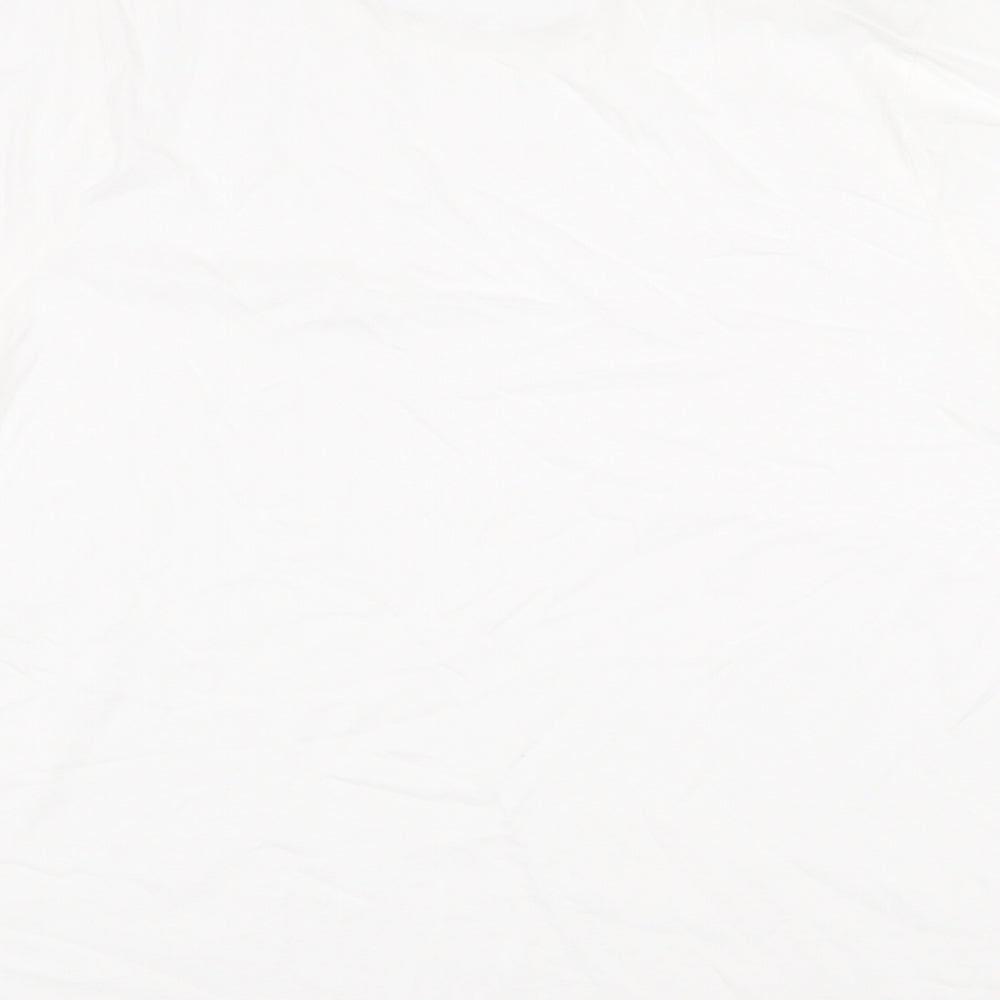 Preworn Womens White 100% Cotton Basic T-Shirt Size 18 Round Neck