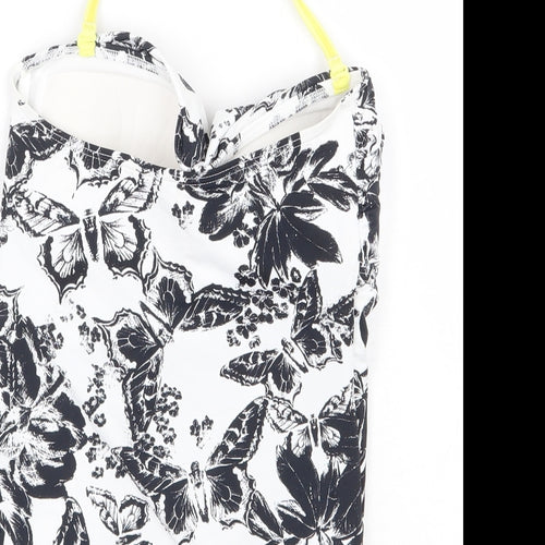 NEXT Womens White Floral Nylon One Piece Size 8