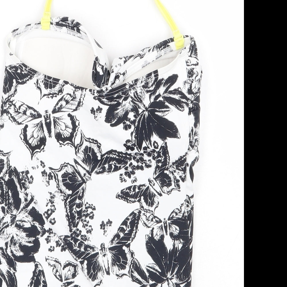 NEXT Womens White Floral Nylon One Piece Size 8