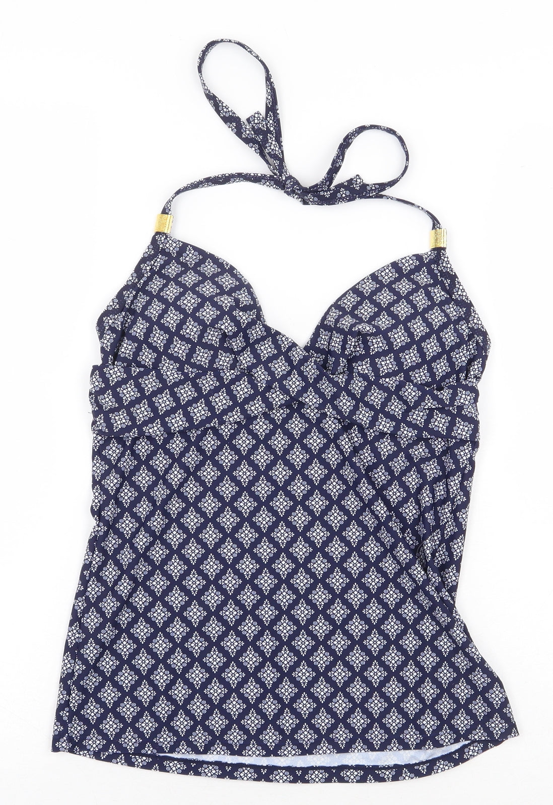 Full Circle Womens Blue Geometric Nylon Top Size 10