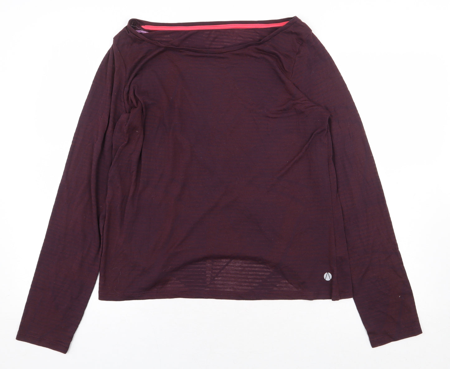 Marks and Spencer Womens Red Polyester Basic T-Shirt Size 14 Round Neck