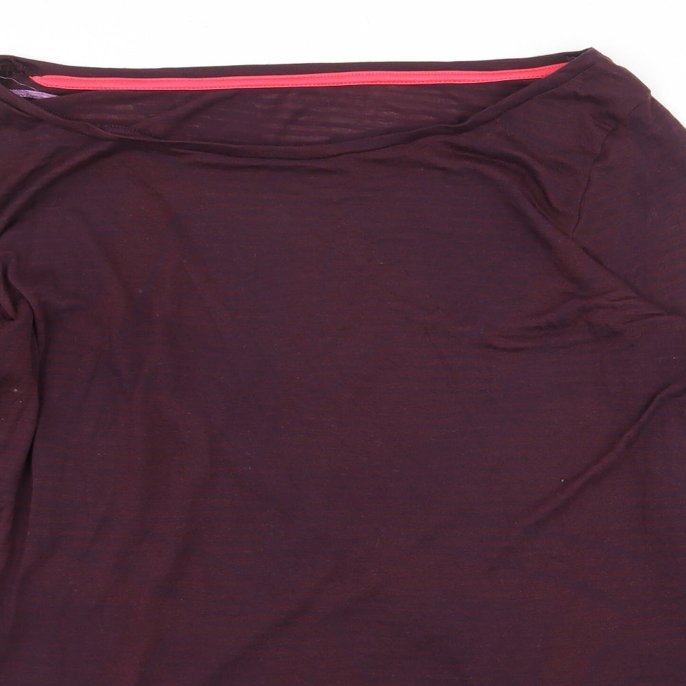 Marks and Spencer Womens Red Polyester Basic T-Shirt Size 14 Round Neck