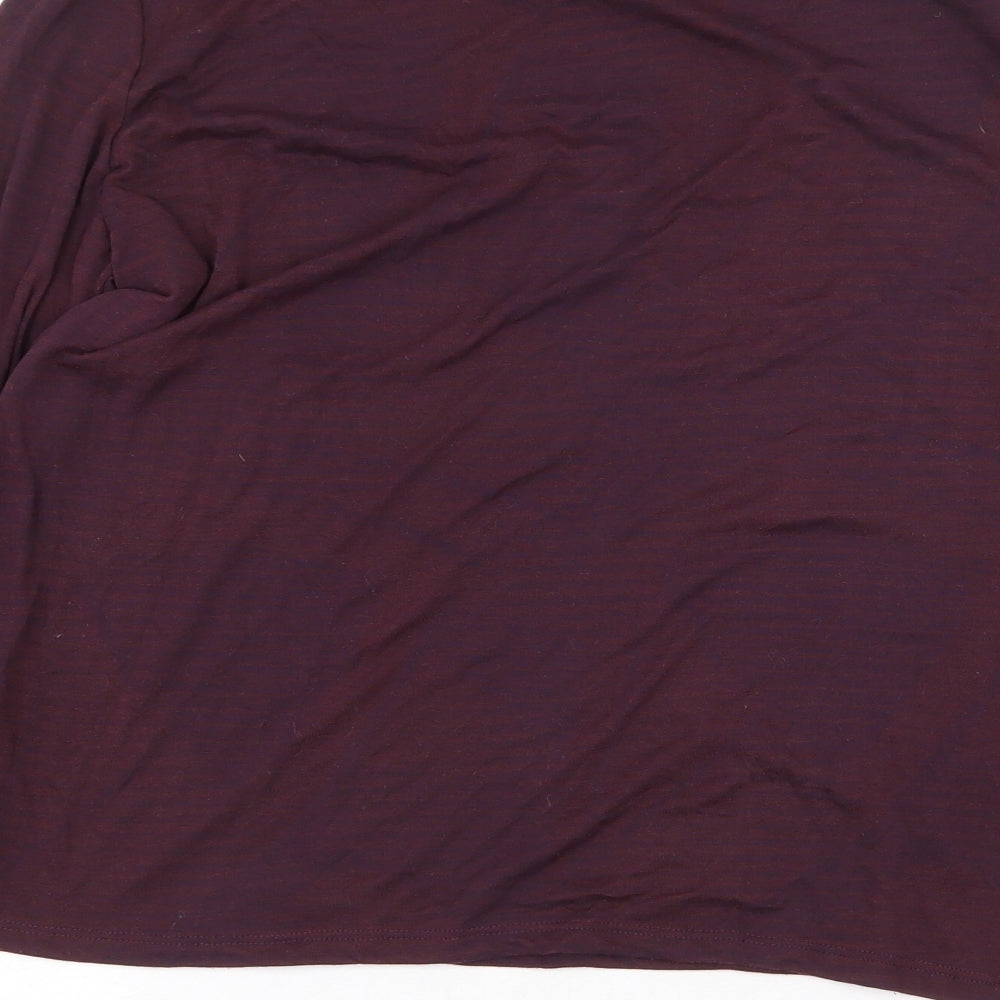 Marks and Spencer Womens Red Polyester Basic T-Shirt Size 14 Round Neck