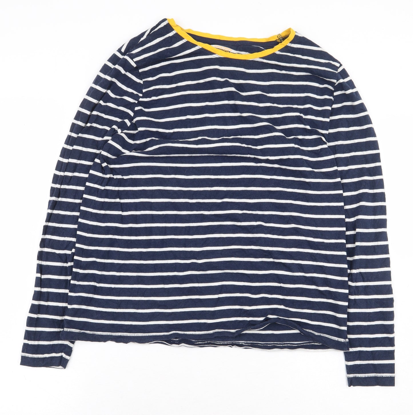 TU Womens Blue Striped Cotton Basic T-Shirt Size 20 Round Neck
