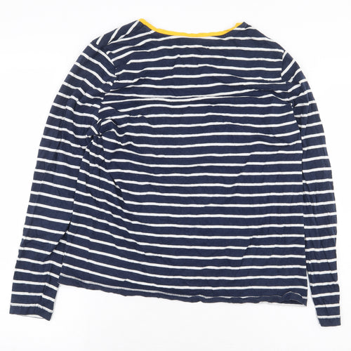 TU Womens Blue Striped Cotton Basic T-Shirt Size 20 Round Neck