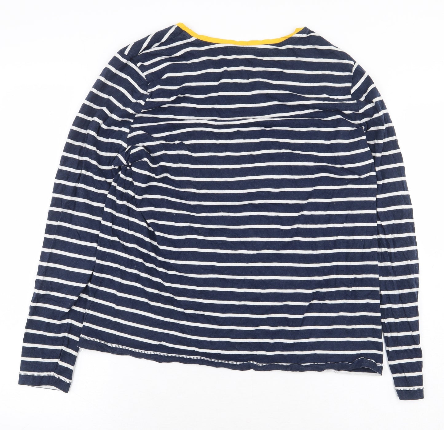 TU Womens Blue Striped Cotton Basic T-Shirt Size 20 Round Neck