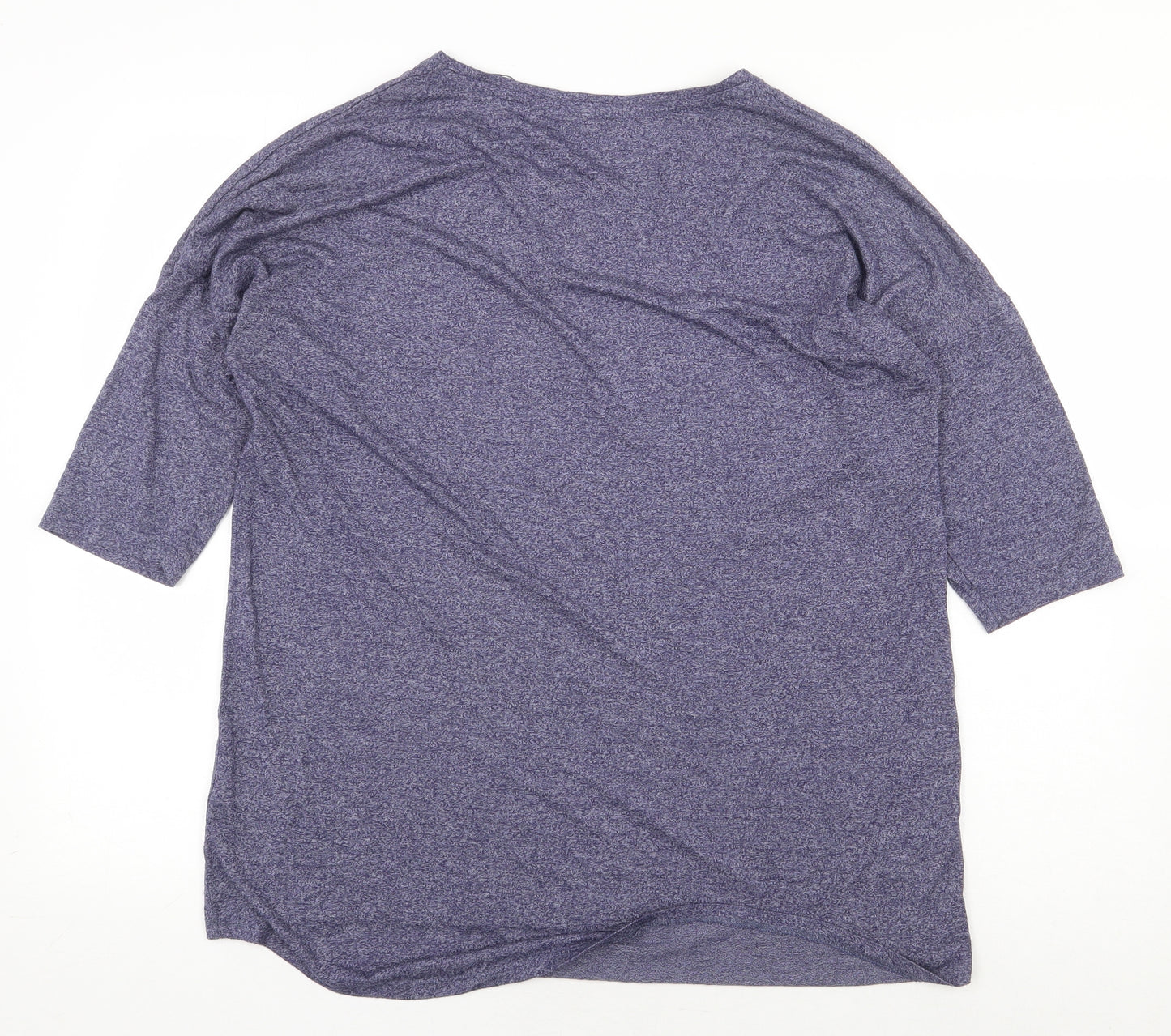 Papaya Womens Blue Viscose Basic T-Shirt Size M Boat Neck