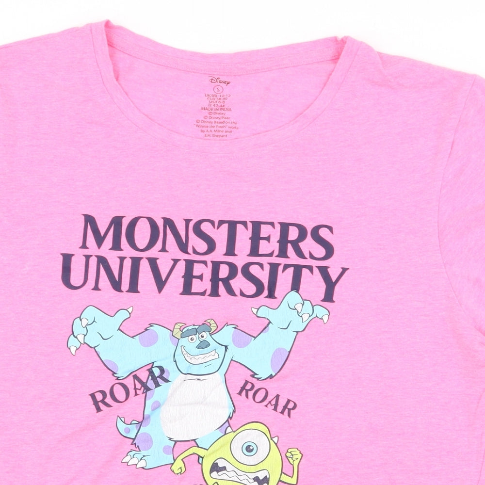 Primark Womens Pink Cotton Basic T-Shirt Size S Round Neck - Monsters Inc