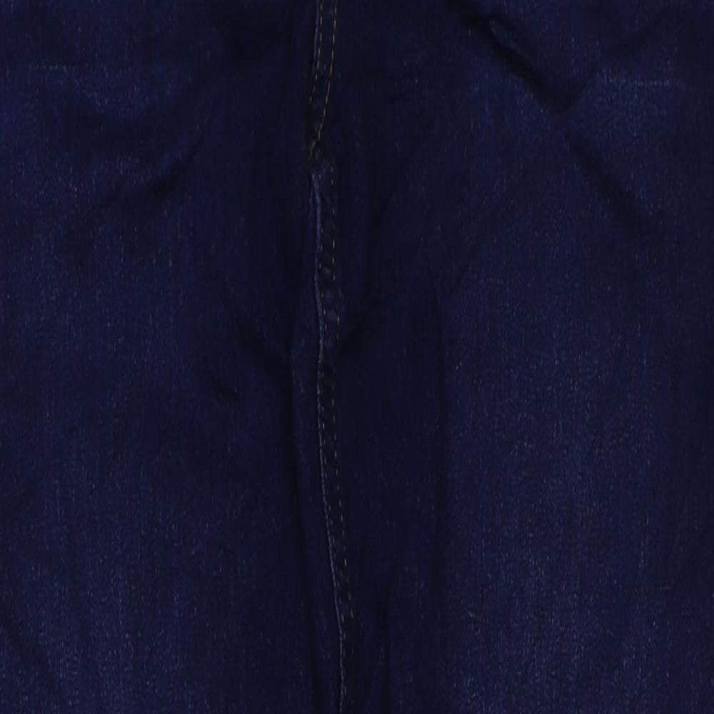 Marks and Spencer Womens Blue Cotton Straight Jeans Size 14 L29 in Regular Button