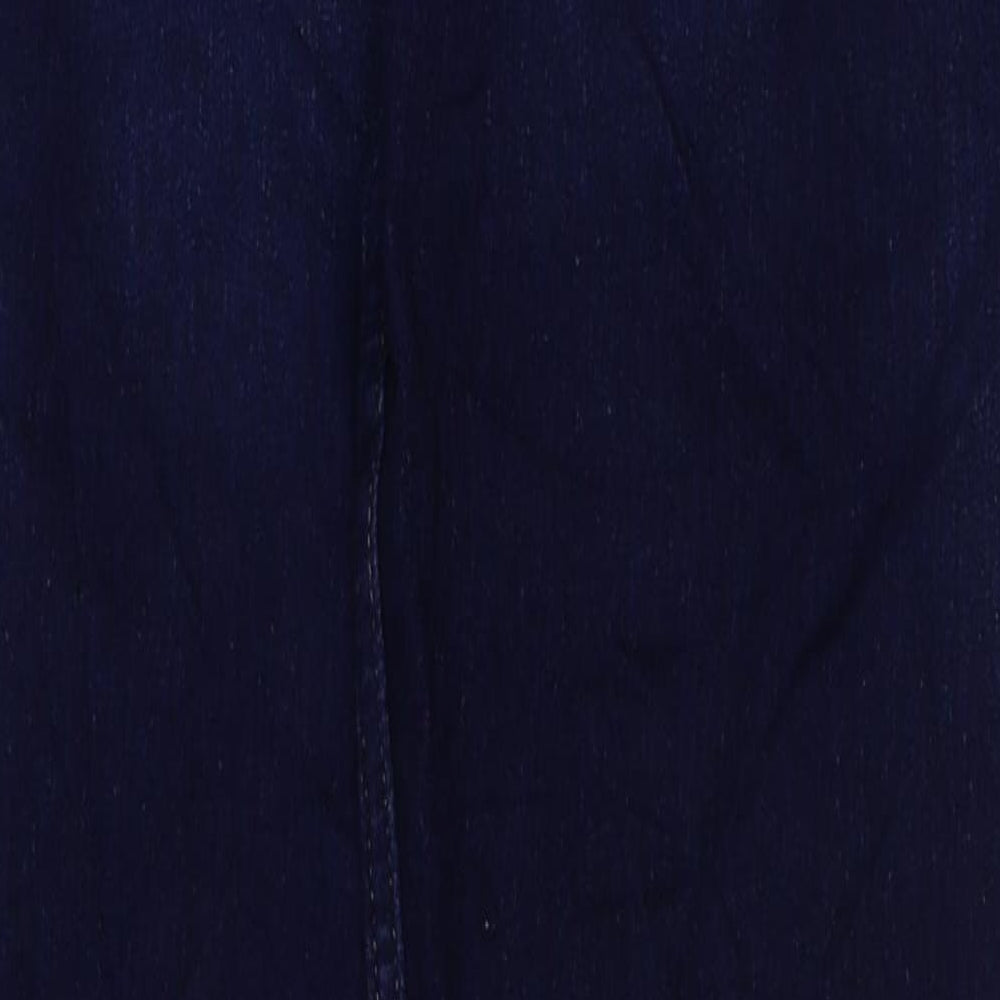 Marks and Spencer Womens Blue Cotton Straight Jeans Size 14 L29 in Regular Button