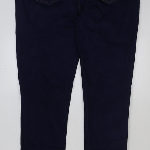 Marks and Spencer Womens Blue Cotton Skinny Jeans Size 18 L31 in Regular Button