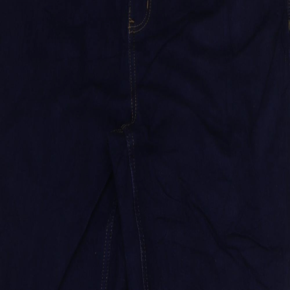 Marks and Spencer Womens Blue Cotton Skinny Jeans Size 18 L31 in Regular Button
